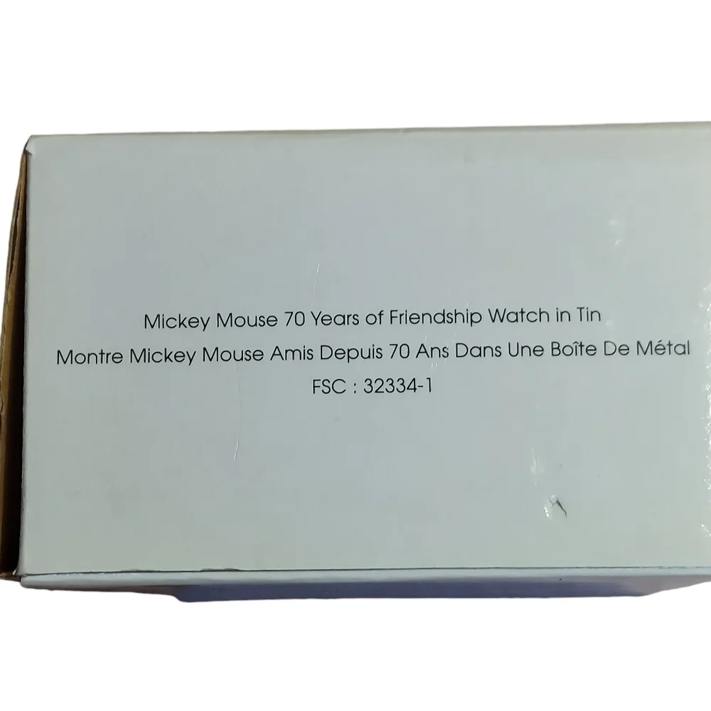 Mickey Mouse 70th Anniversary Watch in Tin  Certificate of Authenticity